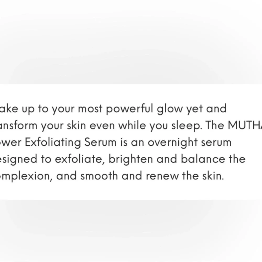 $95 MUTHA Power Exfoliating Serum Protect Hydrate Repair NWT
